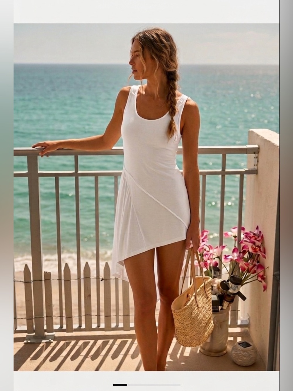 POL Elegant White Sleeveless tank top dress
